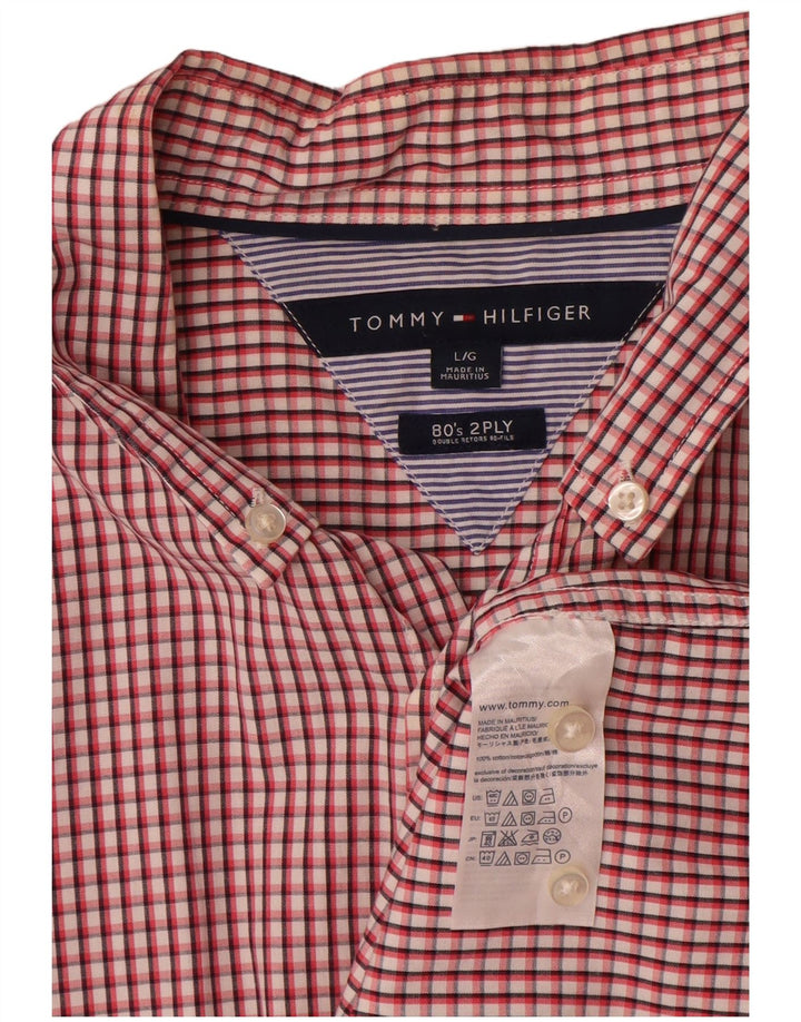 Koszula męska Tommy Hilfiger, duża, bawełniana w czerwoną kratę