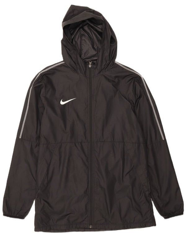 Męska kurtka przeciwdeszczowa z kapturem Nike UK 40, duża, czarna, poliestrowa
