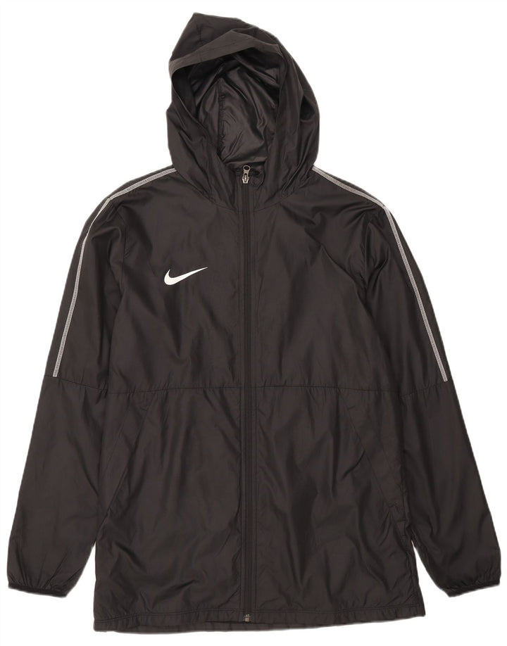 Męska kurtka przeciwdeszczowa z kapturem Nike UK 40, duża, czarna, poliestrowa