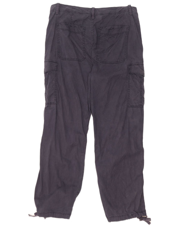 Marks & Spencer Damskie spodnie cargo z wysokim stanem, proste, W34 L31, granatowe