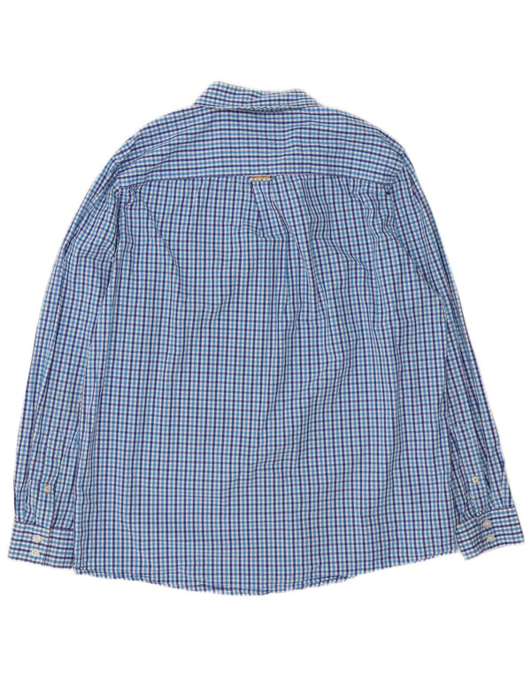 Crew Clothing Męska koszula o klasycznym kroju XL, niebieska bawełniana kratka