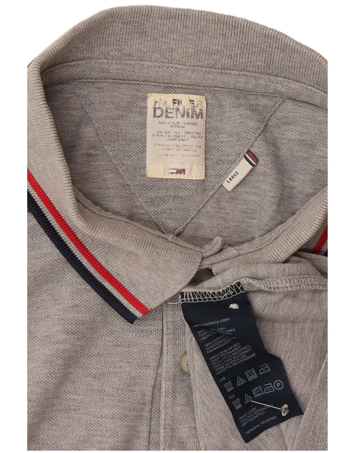 Męska koszulka polo Tommy Hilfiger, duża, szara, bawełniana