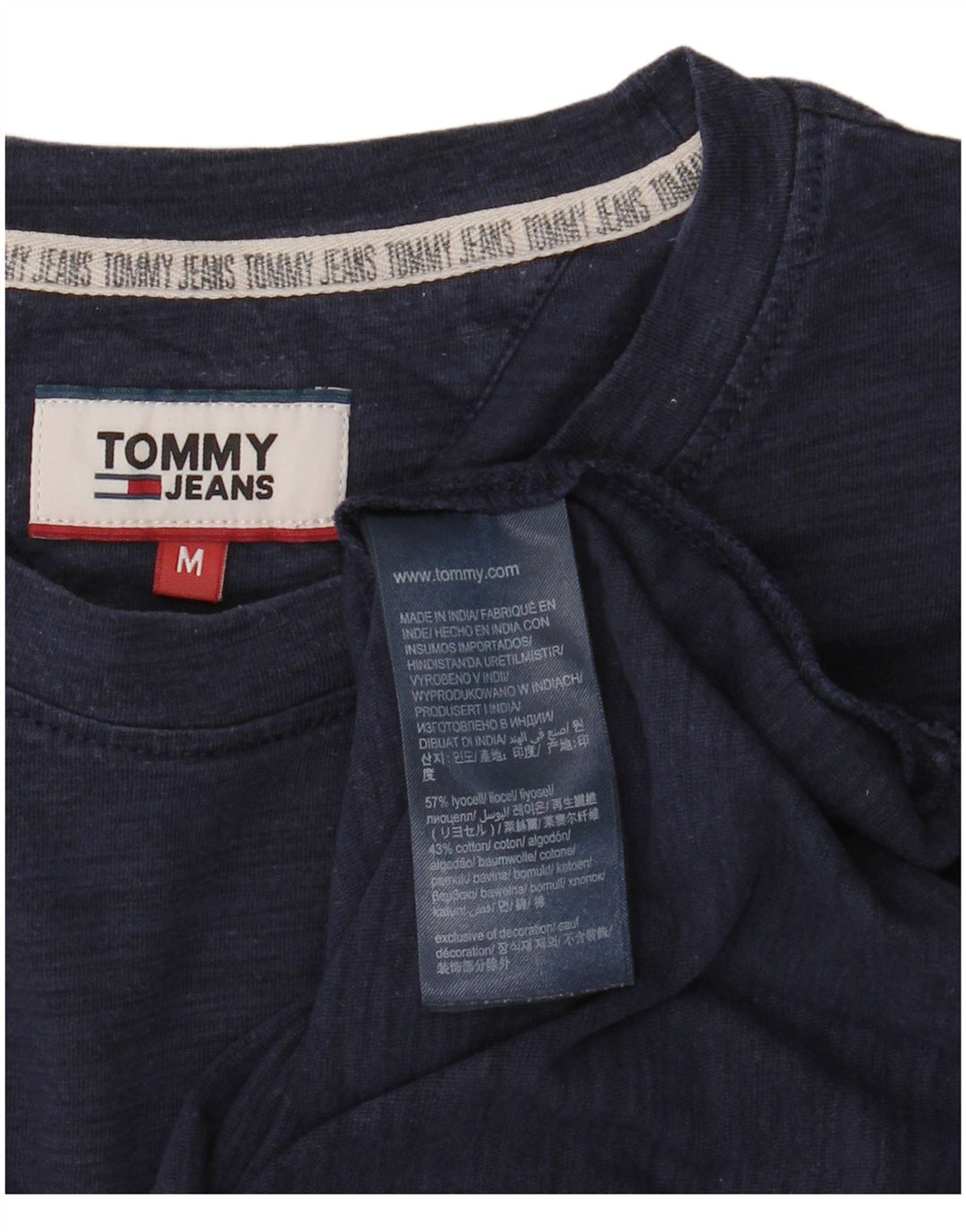 T-shirt męski TOMMY HILFIGER Top średni granatowy Lyocell
