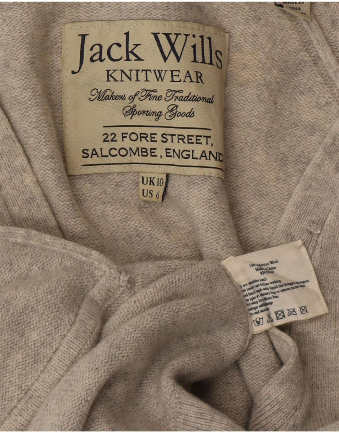 Sweter damski Jack Wills Cardigan UK 10 Small, szara wełna