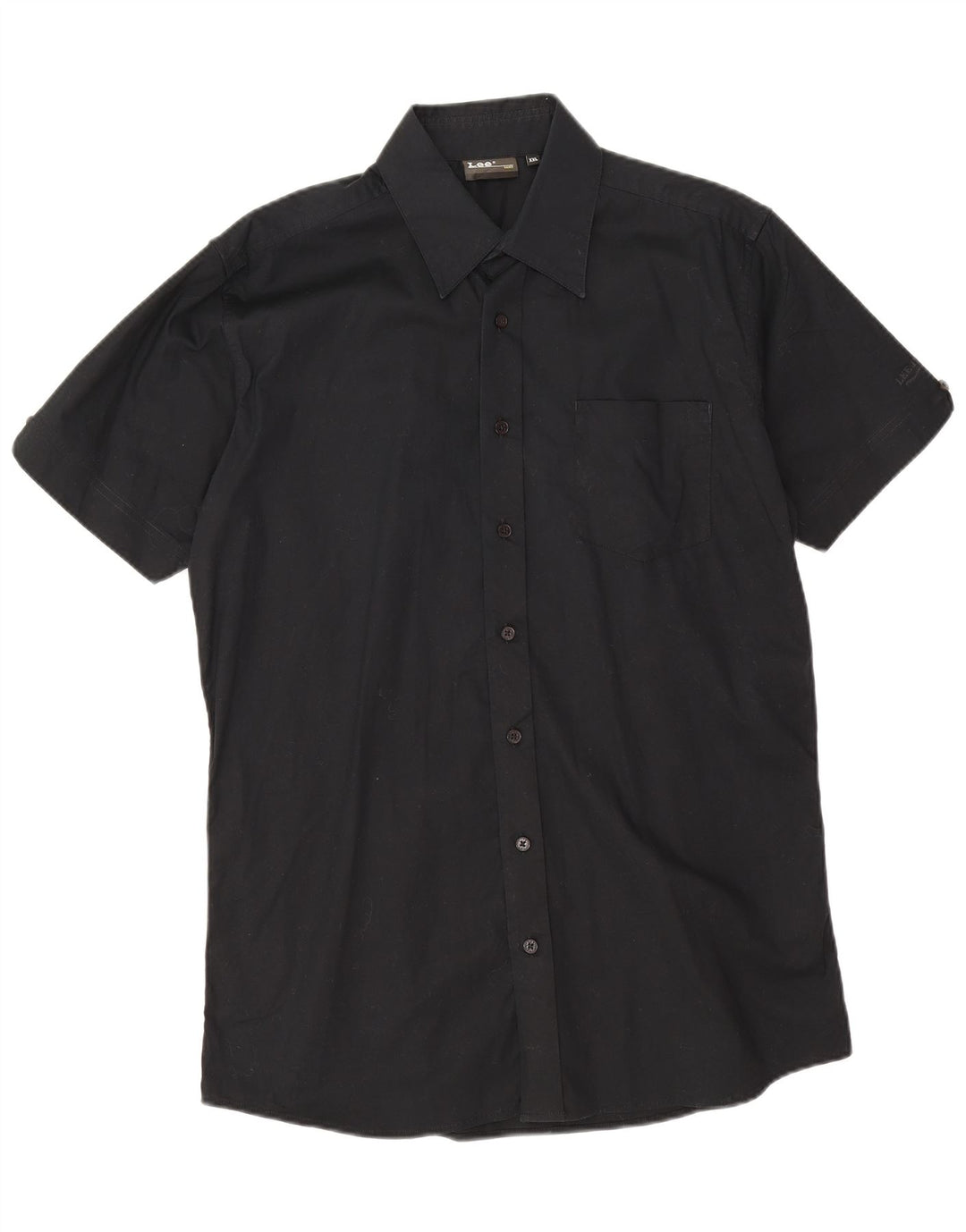 Koszula męska z krótkim rękawem Lee 2XL, czarna, bawełniana