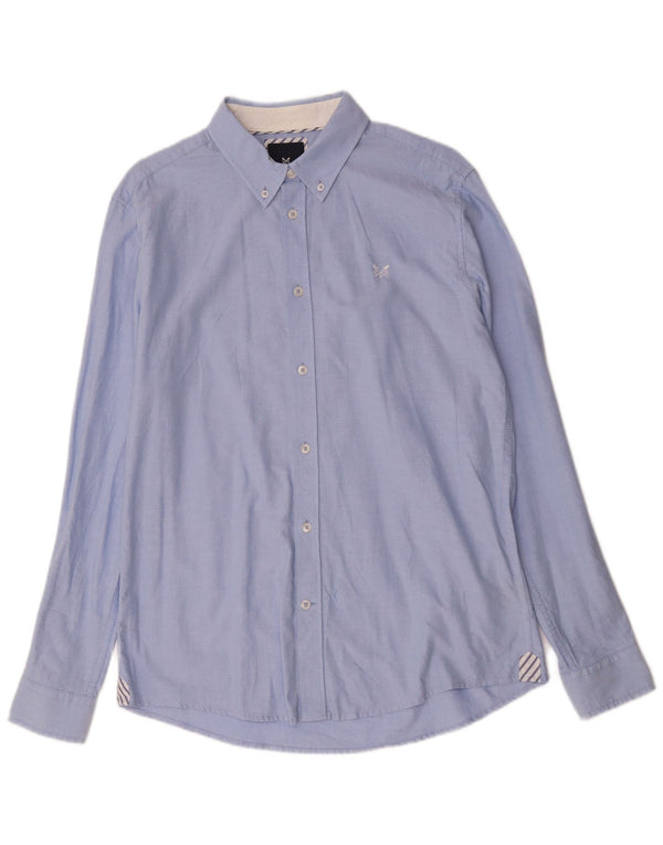 Crew Clothing Męska koszula o dopasowanym kroju, średnioniebieska, bawełniana