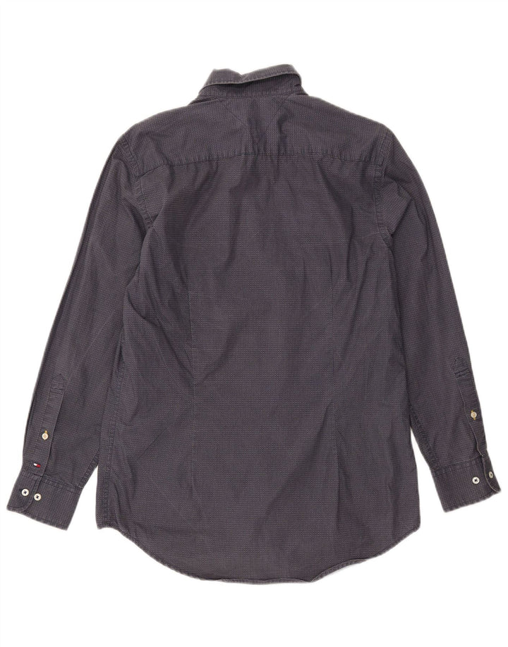 Męska koszula slim fit TOMMY HILFIGER, średnia, granatowa, bawełniana w cętki