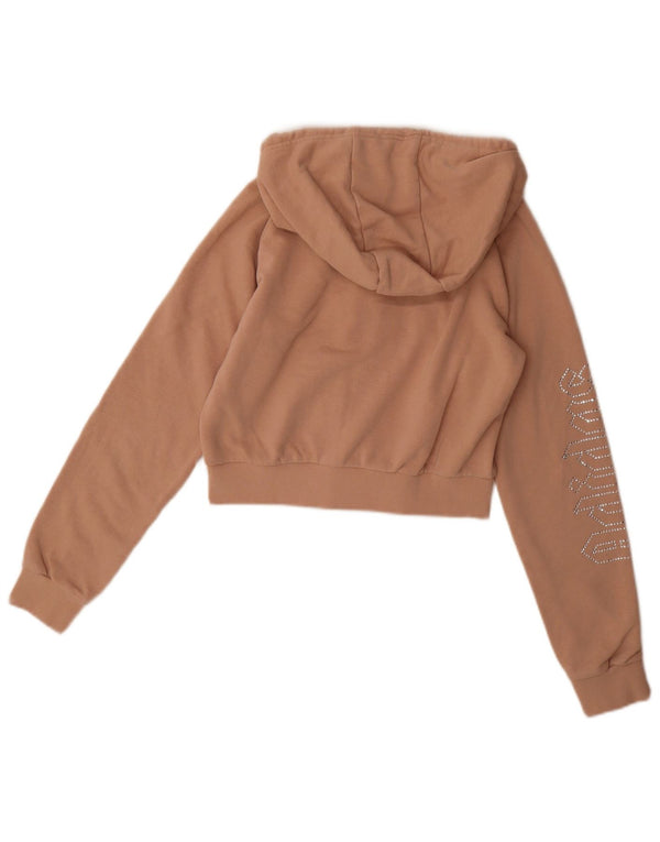 Damska bluza z kapturem Adidas Crop Graphic Zip UK 10 Small Pink