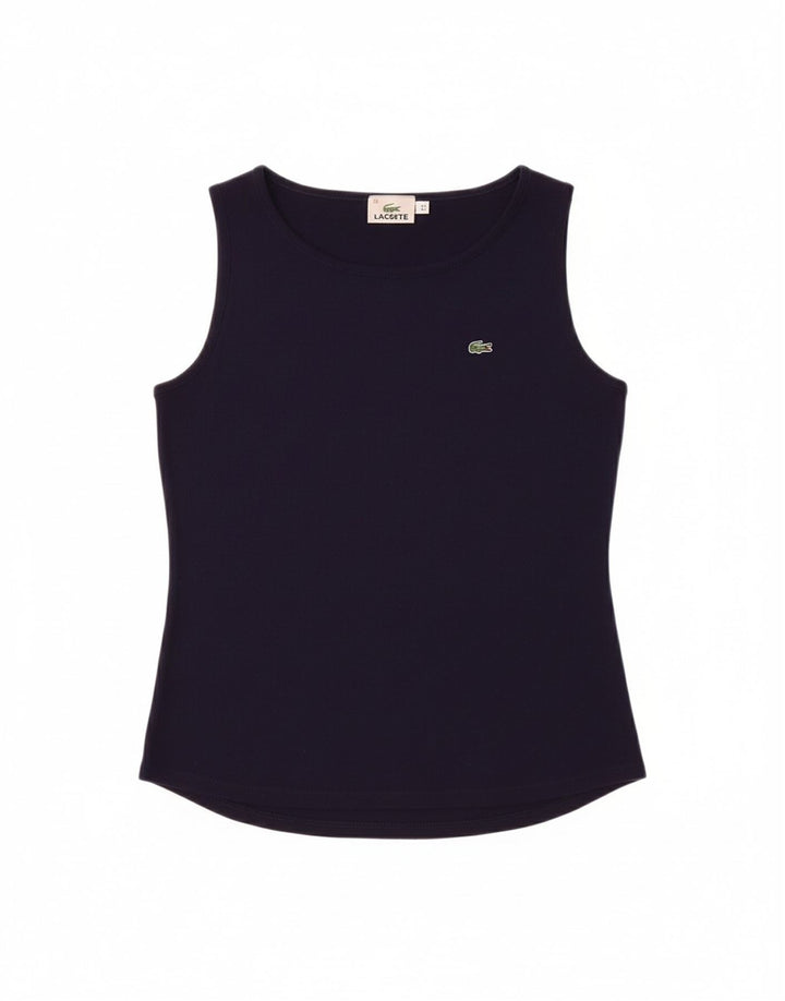 LACOSTE Womens Vest Top Size 42 Large Navy Blue Cotton Vintage Lacoste and Second-Hand Lacoste from Messina Hembry 