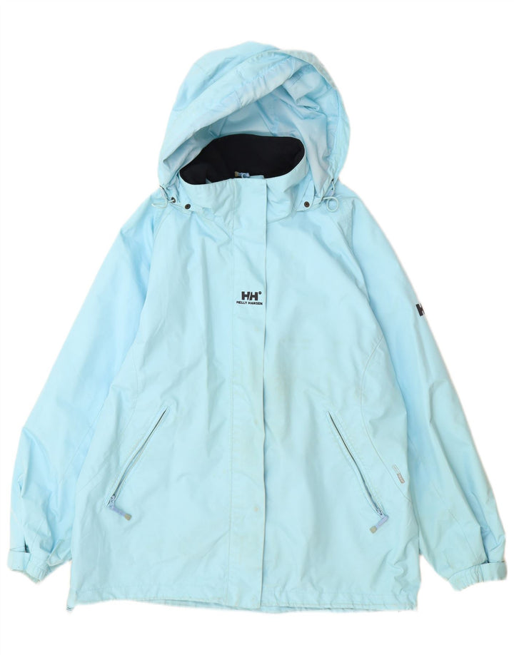 Damska kurtka przeciwdeszczowa z kapturem Helly Hansen UK 18 XL, niebieski poliester