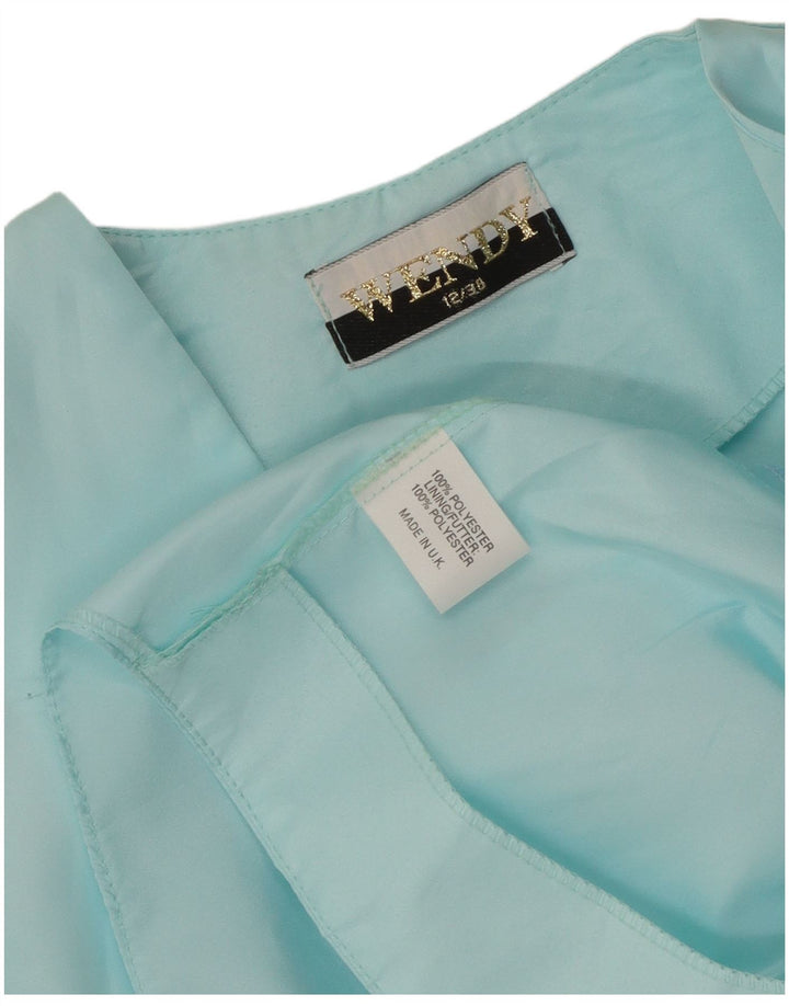 Top damski w stylu vintage, bolerko UK 12, średni niebieski poliester