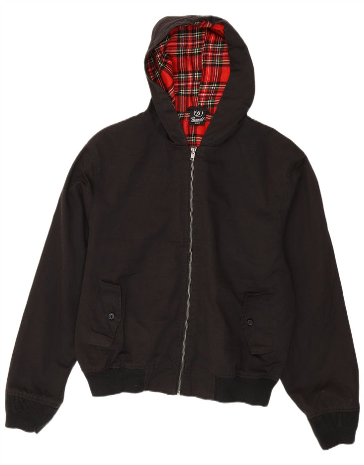 BRANDIT Męska kurtka bomberka z kapturem UK 38, średni czarny poliester