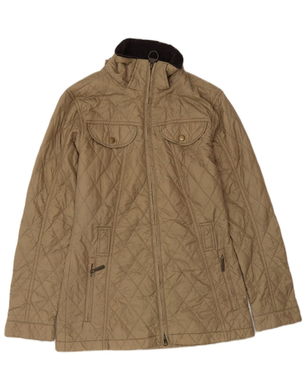 Damska pikowana kurtka Barbour UK 8 Small Beżowy poliamid