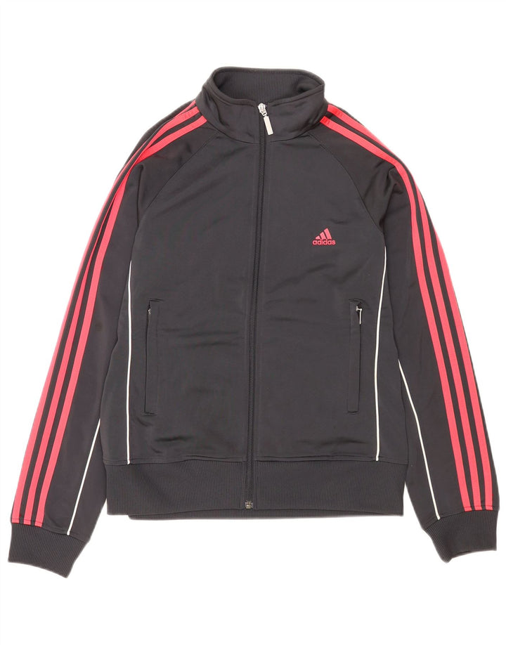 Damska bluza dresowa Adidas UK 16, duża, szara, poliestrowa
