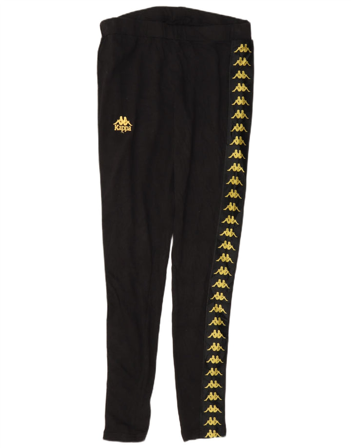 Damskie legginsy Kappa Graphic UK 14, duże, czarne, bawełniane