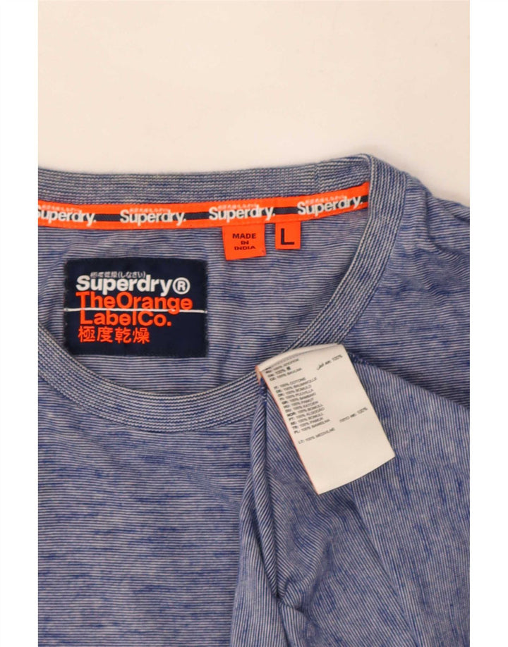Męski T-shirt Superdry, duży, niebieski, bawełniany w cętki