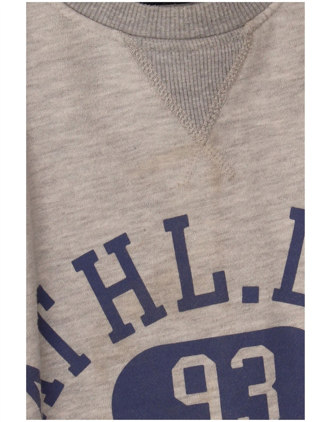 Crew Clothing Męska bluza z grafiką, duża, szara, nakrapiana bawełna