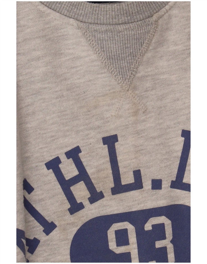 Crew Clothing Męska bluza z grafiką, duża, szara, nakrapiana bawełna