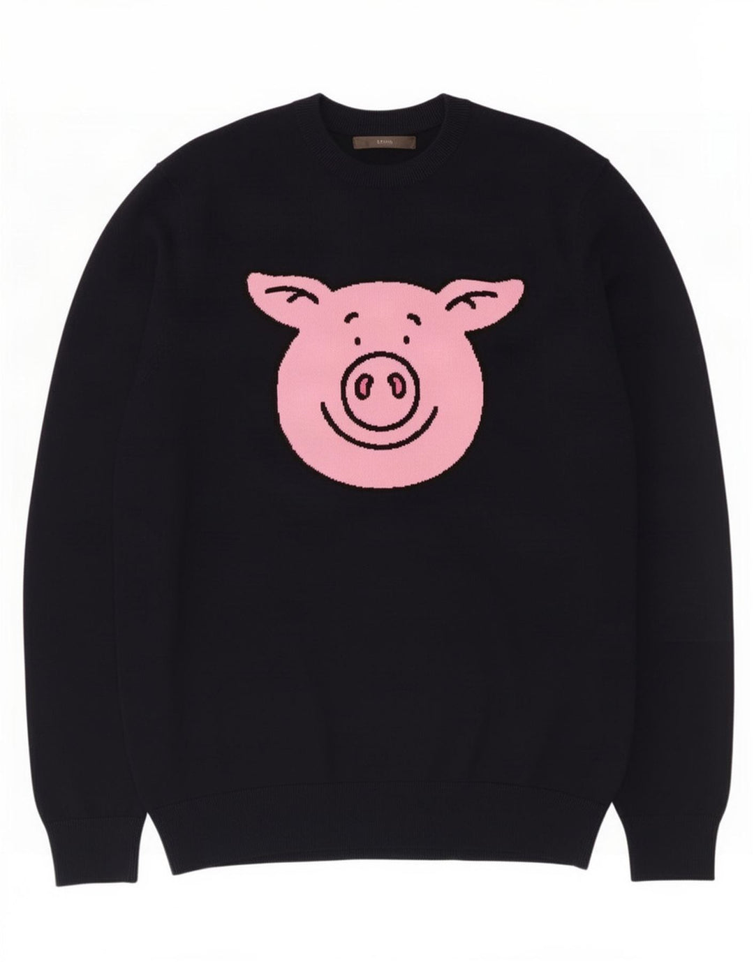 Marks & Spencer Męski sweter z wycięciem pod szyją, średni czarny, bawełniany