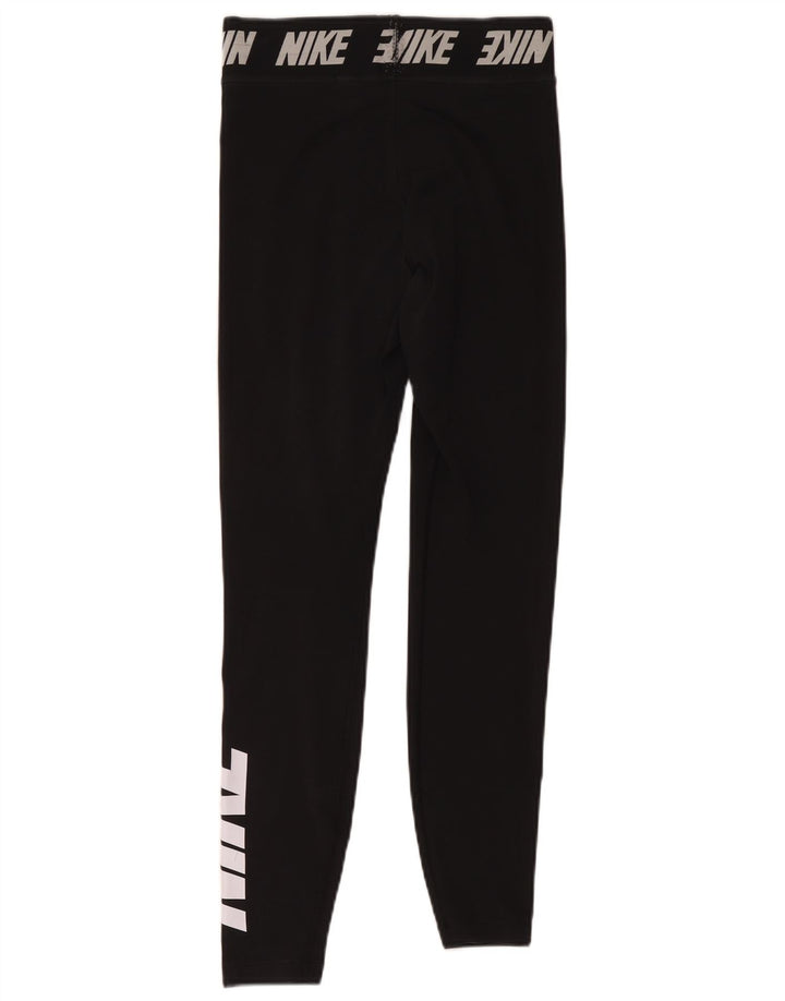 Damskie legginsy Nike Graphic UK 10, małe, czarne, poliestrowe