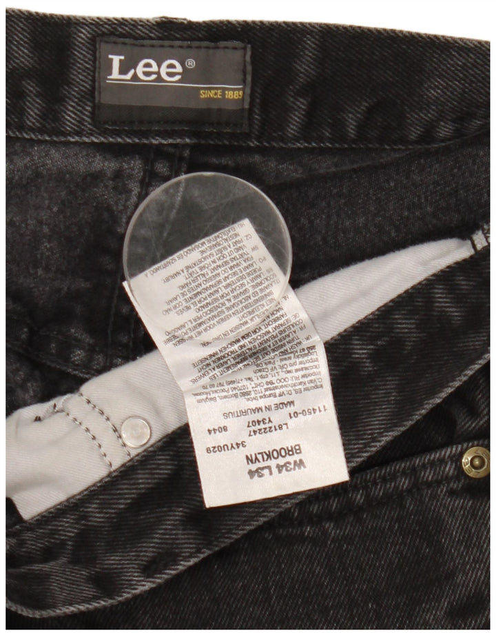Męskie jeansy Lee Brooklyn Straight W34 L31, czarne, bawełniane