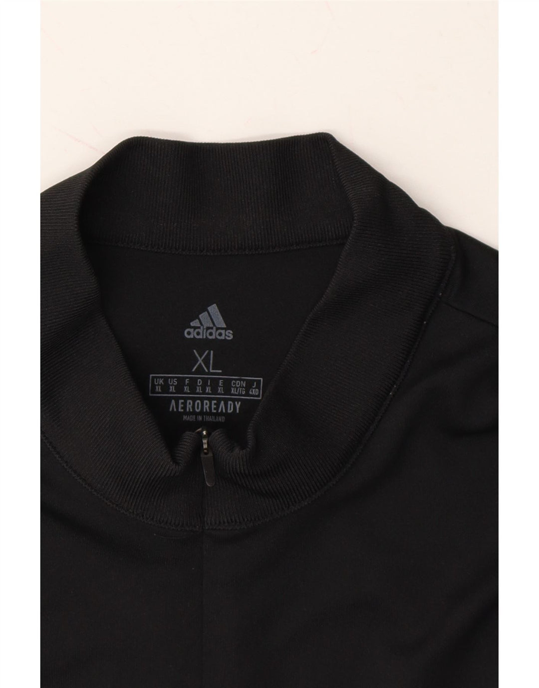 ADIDAS Mens Aeroready Zip Neck Pullover Tracksuit Top XL Black Polyester Vintage Adidas and Second-Hand Adidas from Messina Hembry 