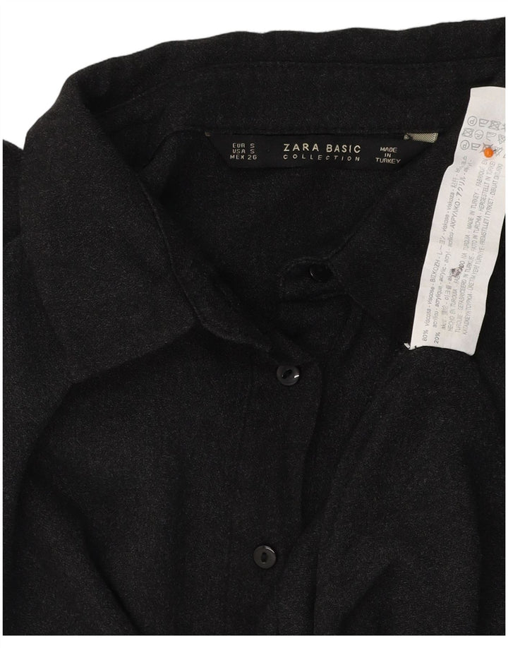Damska bluzka koszulowa oversize ZARA UK 10 Small, szara wiskoza