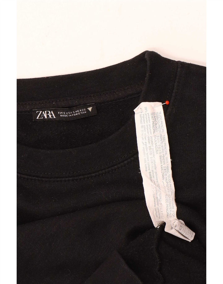 Damski sweter typu Crop Oversize Zara UK 10, mały, czarny poliester