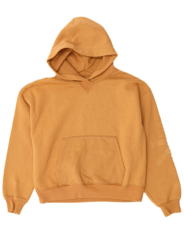 CALVIN KLEIN JEANS Damski sweter oversize z kapturem UK 10 Small Beige