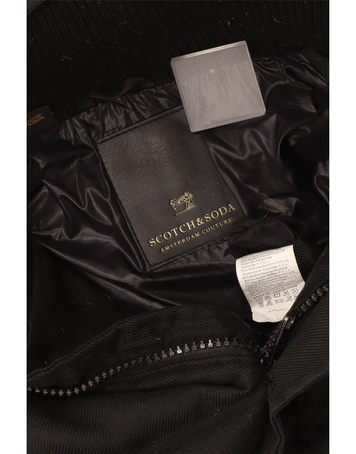 Męska ocieplana kurtka z kapturem Scotch & Soda UK 38 Średni czarny nylon