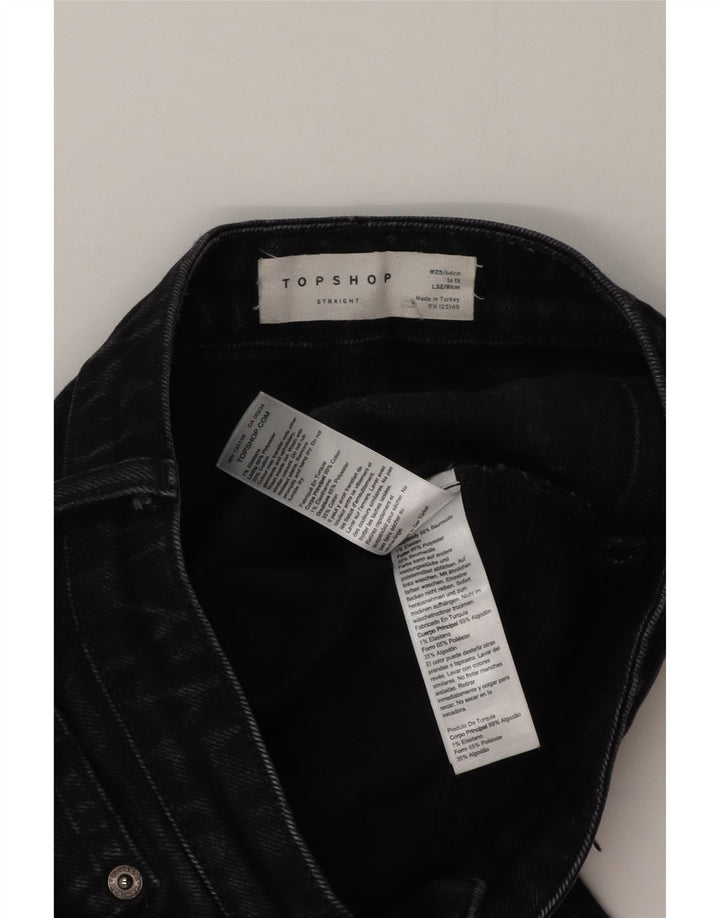 Damskie proste dżinsy Topshop W25 L26 Czarne bawełniane