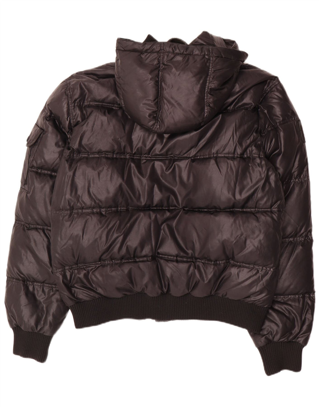 BOMBOOGIE Męska ocieplana kurtka z kapturem UK 44 2XL Czarny poliester