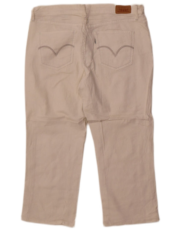 Damskie jeansy Capri Levi's US 12 Large W32 L22 Biała bawełna