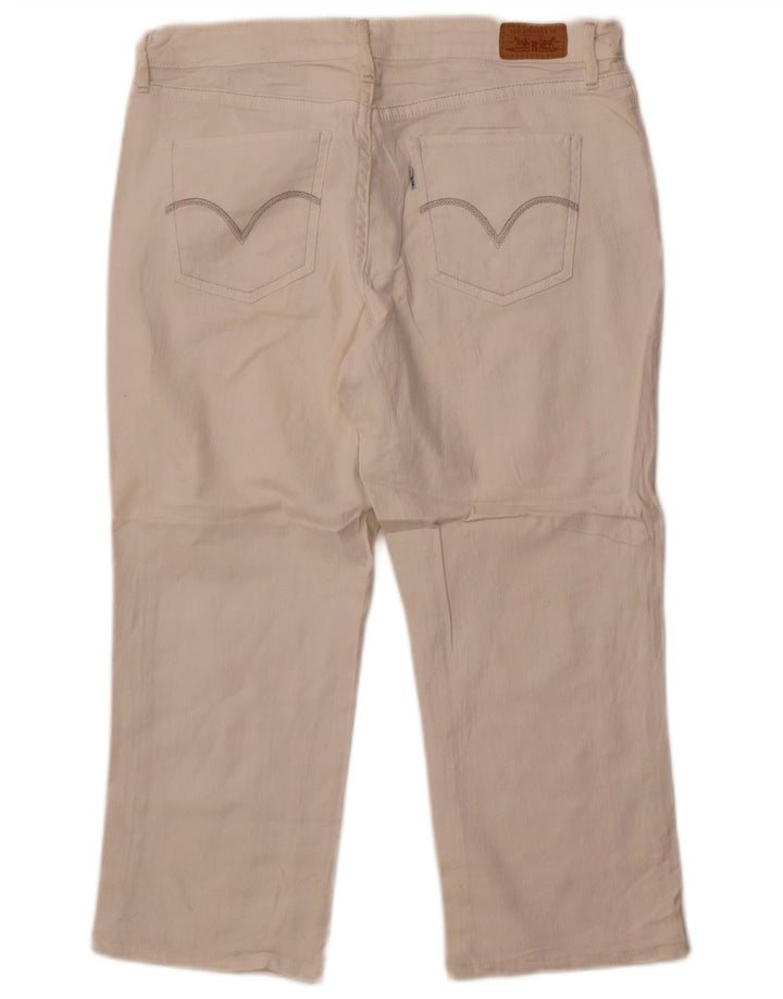 Damskie jeansy Capri Levi's US 12 Large W32 L22 Biała bawełna