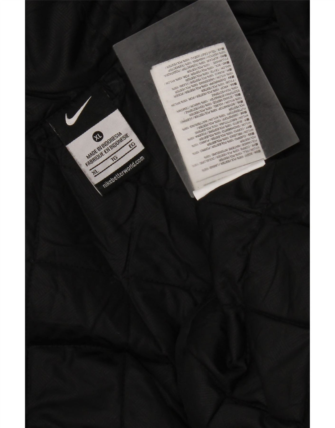 Męska kurtka wiatrówka z kapturem Nike UK 42 XL, czarny poliester