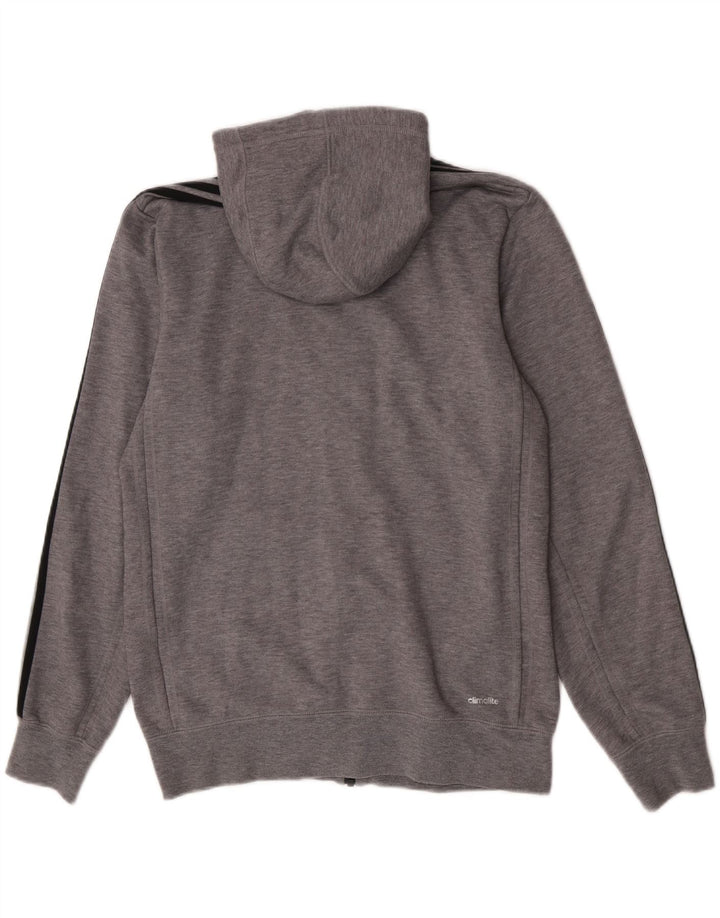 Adidas Męskie Climalite Zip Sweter Z Kapturem Średni Szary Poliester