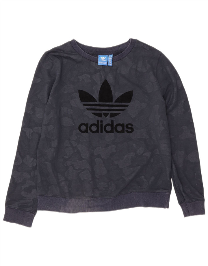 Damska bluza oversize ADIDAS UK 10, mała, granatowa