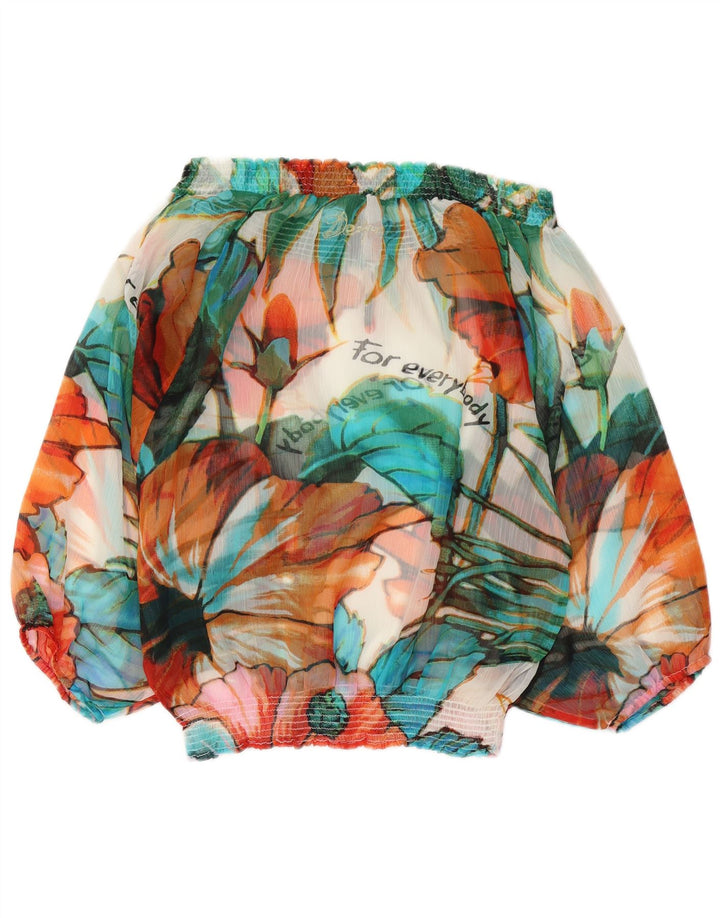 Damski top Desigual z długim rękawem i odkrytymi ramionami, UK 10, mały, wielobarwny