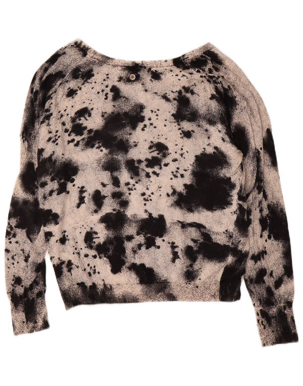 Damski sweter Diesel z dekoltem w łódkę UK 10 Small Black Tie Dye Cotton