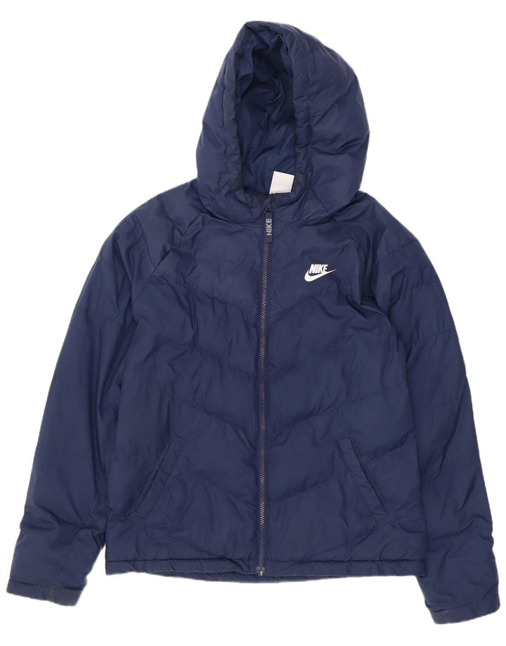 Chłopięca wyściełana kurtka z kapturem i kapturem Nike 13-14 lat XL, granatowa, poliestrowa