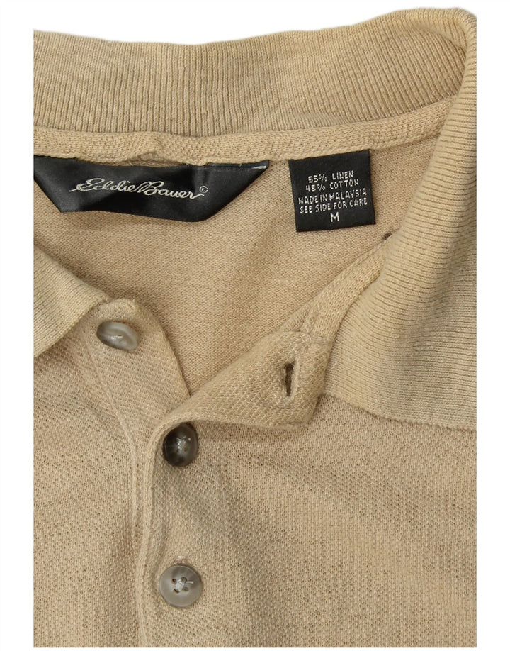 Męska koszulka polo EDDIE BAUER, średnio beżowa, lniana
