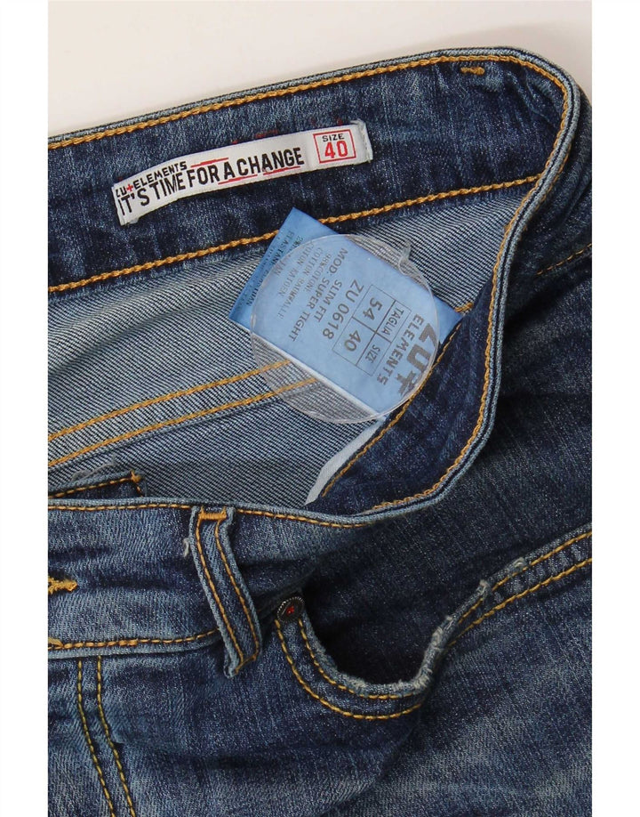 Męskie jeansy slim Zu Elements W40 L30 Niebieskie bawełniane