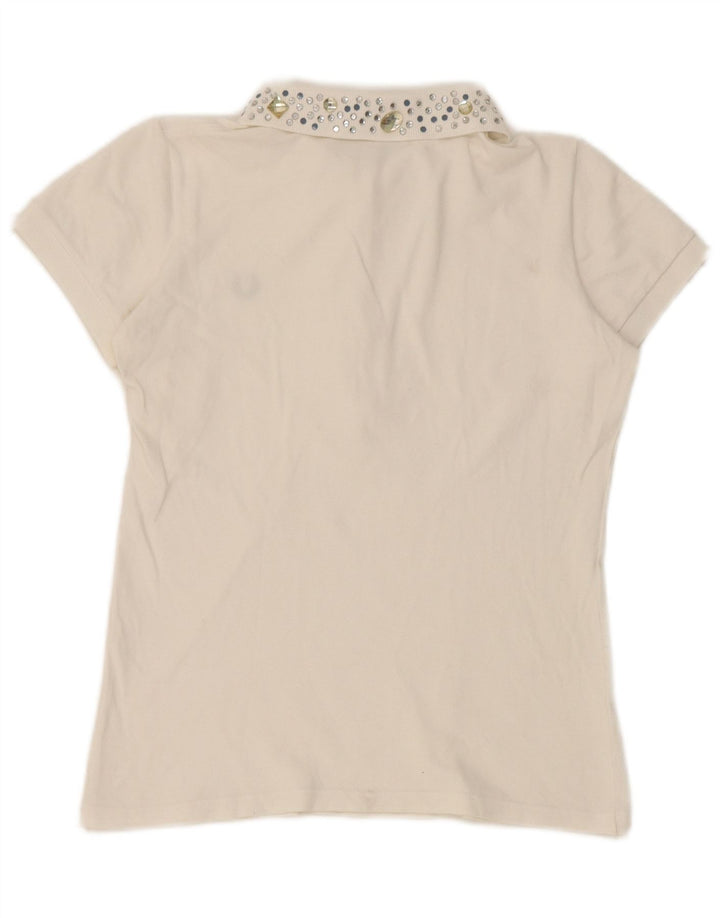 Damska koszulka polo Fred Perry UK 10, mała, biała