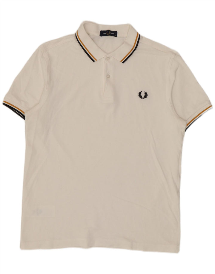 Męska koszulka polo Fred Perry, średnia biała bawełna