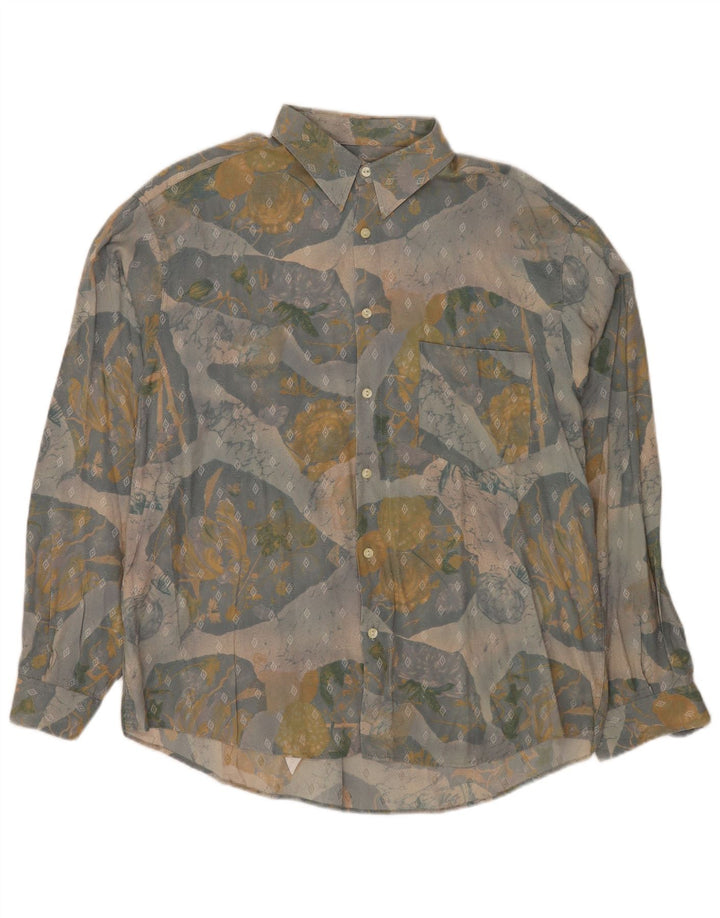 Koszula męska w stylu vintage o regularnym kroju XL, wielobarwna, geometryczna wiskoza