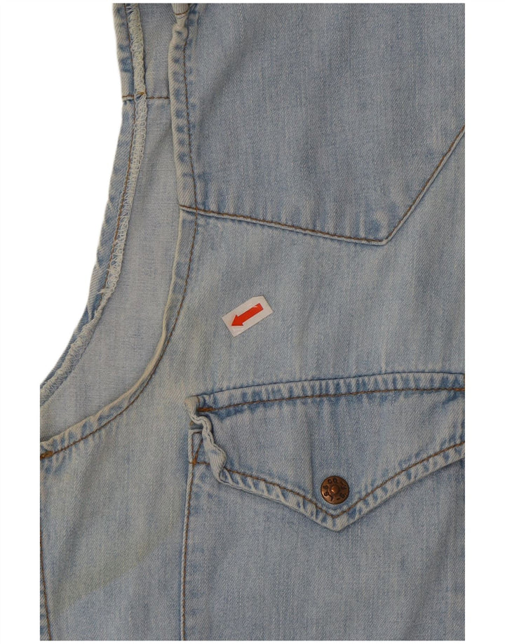 LEVI'S Mens Sleeveless Denim Shirt Medium Blue