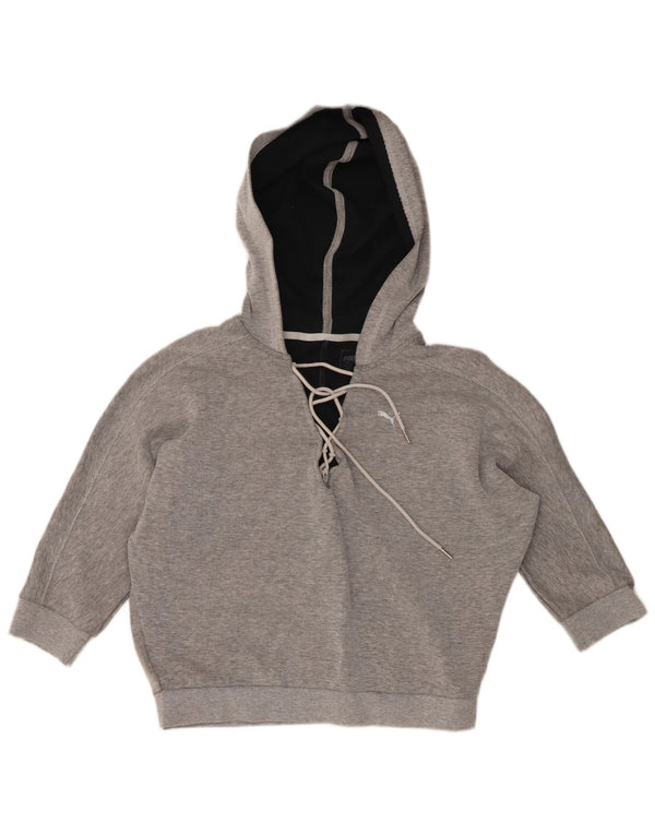 Damski sweter PUMA Crop Oversize z rękawem 3/4, UK 12, średni szary