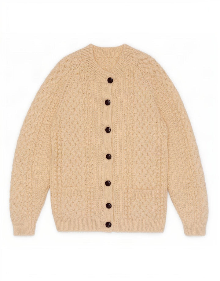 Sweter damski w stylu vintage, UK 12, średni, w kolorze złamanej bieli