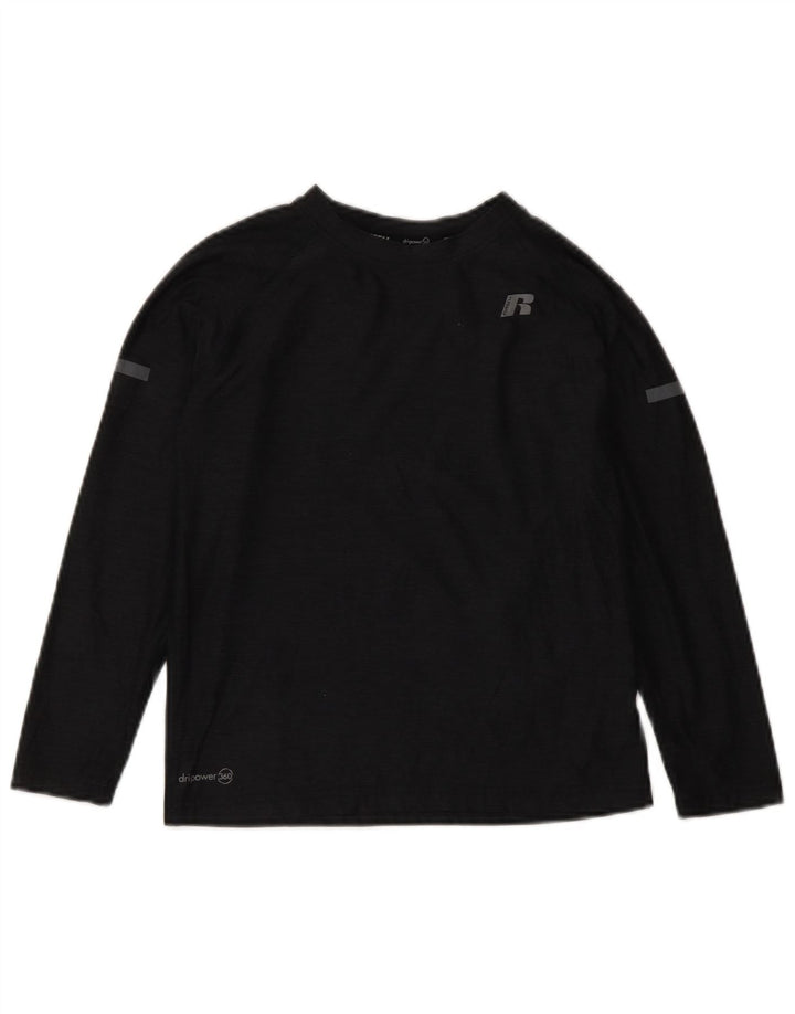 Chłopięca koszulka Russell Athletic Dri-Power z długim rękawem, 6-7 lat, mała, czarna