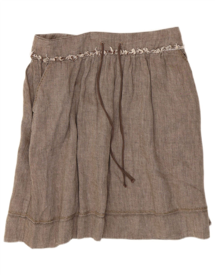 TIMBERLAND Womens A-Line Skirt EU 40 Medium W34 Brown Linen